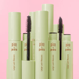 Pixi Large Lash Mascara Best Brown shade described as paraben-free and gentle