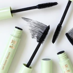 Pixi Lash Booster Mascara cone brush coats lashes with even pigment.