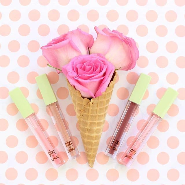 Pixi LipLift Max texture swatch reveals sheer rose tint for everyday glow.