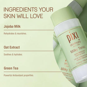 Pixi Milky Tonic pad close-up shows soft texture and hydrating action.
