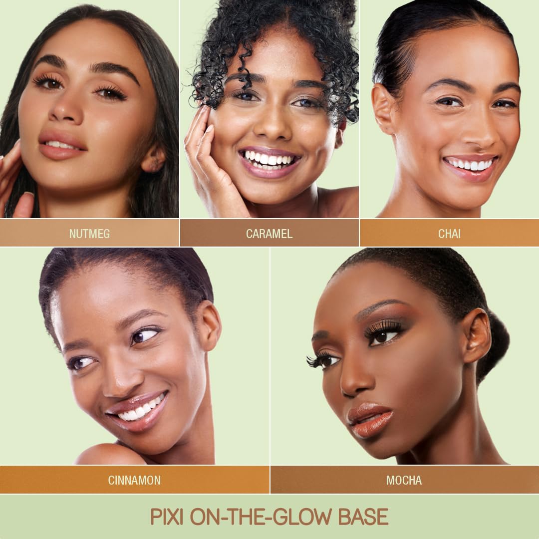 Pixi On-the-Glow Base ceramide NP hydrates for soft, lasting comfort.