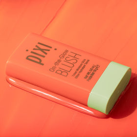Pixi On-the-Glow Blush Stick Juicy dewy finish on skin.