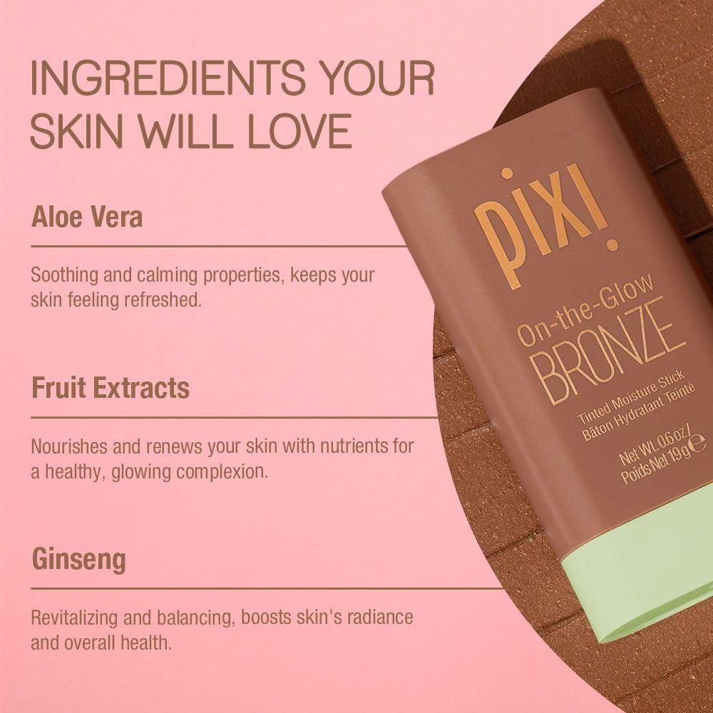 Pixi BeachGlow glow on skin after blending with fingertips