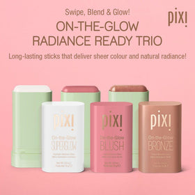 Pixi On-the-Glow Bronze SoftGlow stick swatch delivers warm bronze glow.