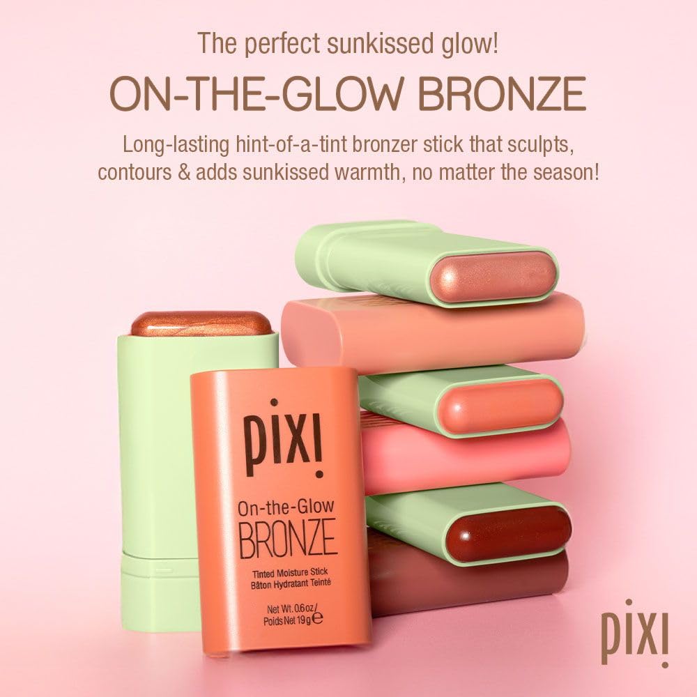 Pixi On-the-Glow Bronze blended on the cheek for a quick radiance boost.