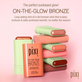 Pixi On-the-Glow Bronze blended on the cheek for a quick radiance boost.