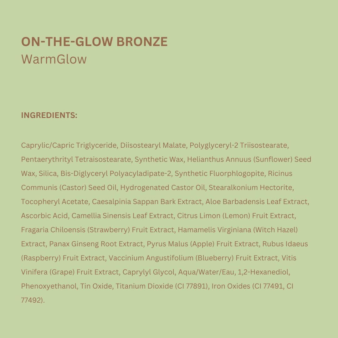 Pixi On-the-Glow Bronze cruelty-free and paraben-free formula detail.