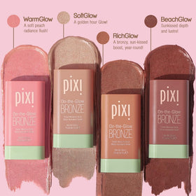 Pixi On-the-Glow Bronze fingertip blending for a seamless finish.