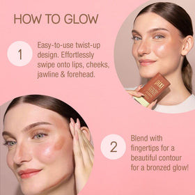 Pixi On-the-Glow Bronze twist-up design enables easy on-the-go application.