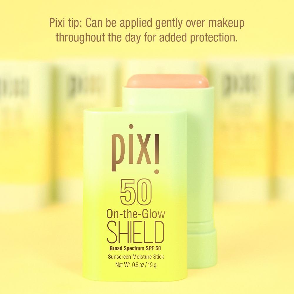 Pixi On-the-Glow Shield SPF 50 2-pack application demo for everyday wear