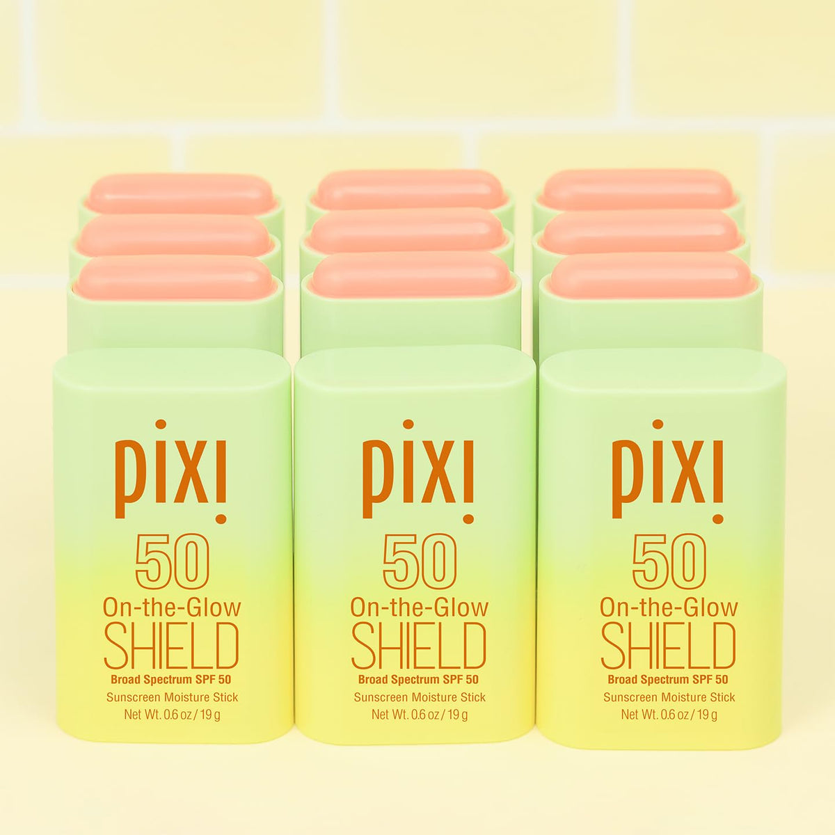 Pixi On-the-Glow Shield SPF 50 2-pack subtle glow over makeup