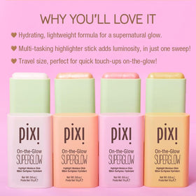 Pixi On-the-Glow brow bone glow creates subtle definition.