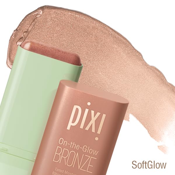Pixi On-the-Glow IcePearl Highlighter swatch highlights light, reflective glow.
