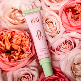 Pixi Rose Radiance Perfector packaging close-up showcases sleek, travel-friendly design.