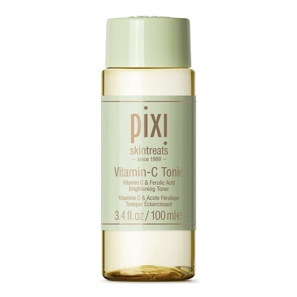 Pixi Vitamin-C Tonic bottle ready for daily brightening and skin prep.