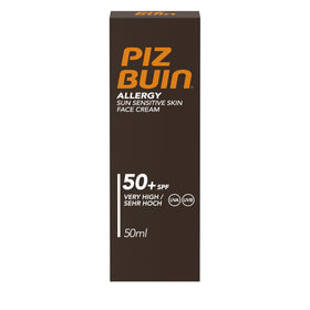 Piz Buin Allergy Face Cream SPF50+ bottle for sun-sensitive skin