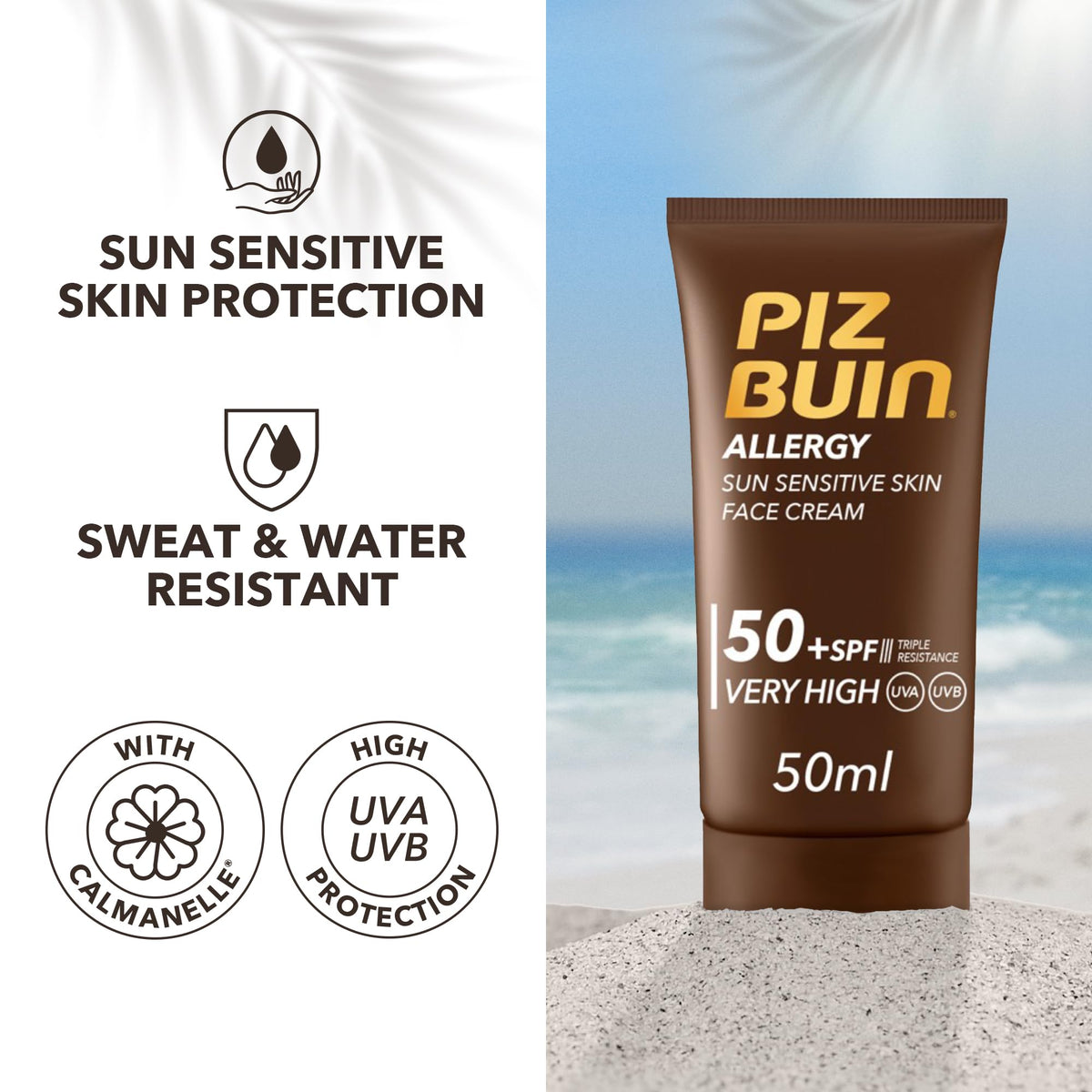 Texture close-up of Piz Buin Allergy Face Cream SPF50+