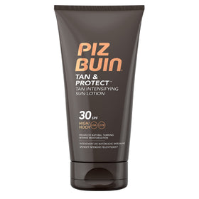 Piz Buin Tan And Protect bottle front view with SPF 30 and moisturising formula