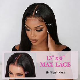 Pizazz 13x6 wig bleached knots for realistic parting.