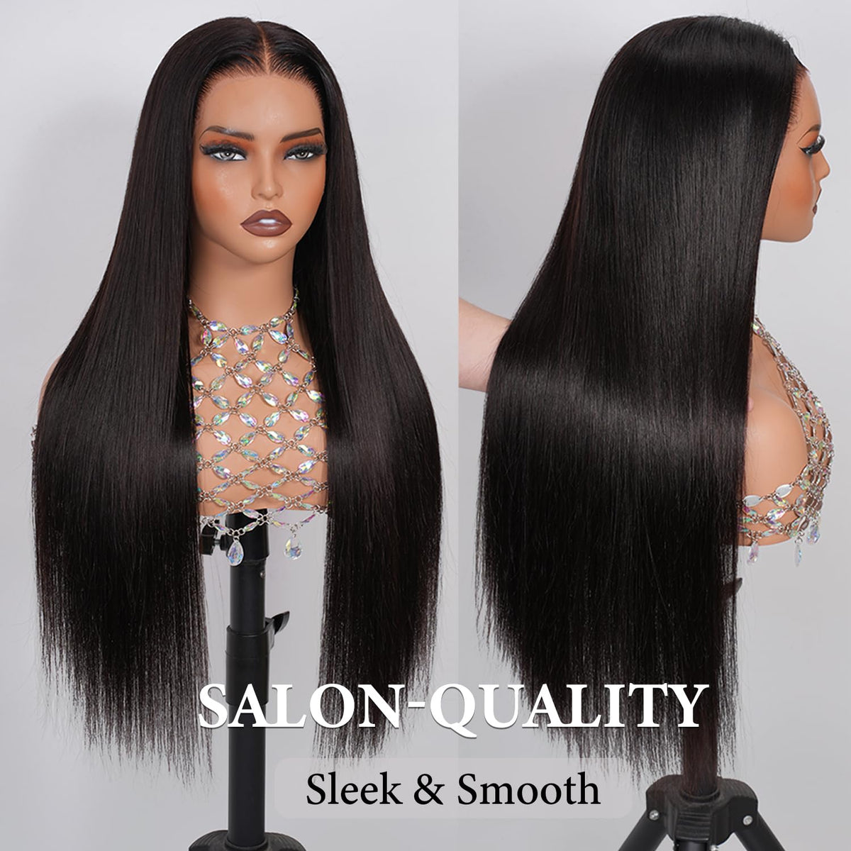 Pizazz 13x6 wig pre-cut lace for quick, seamless install.