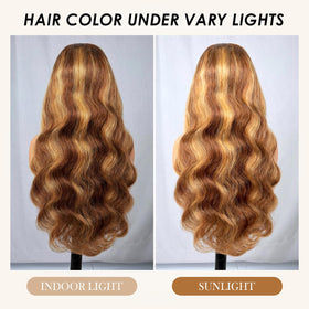 Pizazz 180-density body wave wig offers full natural volume.