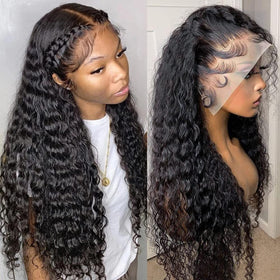 Pizazz 220% density deep wave wig with 26-inch length for full daily wear