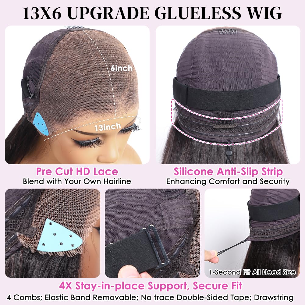 Pizazz 220 density full straight wig offers luxurious volume