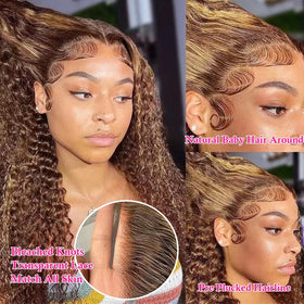 Pizazz bleached knots pre-plucked lace front provides a seamless hairline