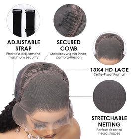 Pizazz bleached knots front wig for ready-to-style deep-wave looks.