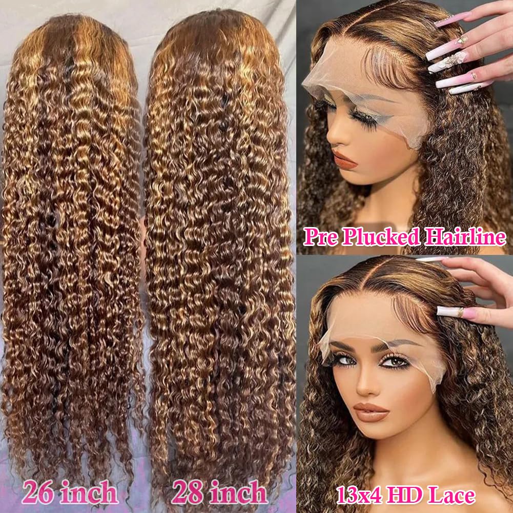 Pizazz deep wave honey blonde wig at 26 inches for dramatic styling