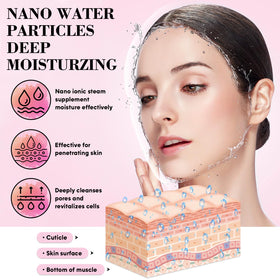 Pjordo facial steamer in use with mist for deep cleansing routine
