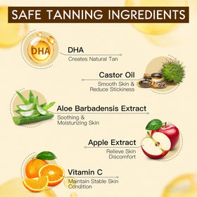 Pjordo self tanning drops body application on smooth skin.