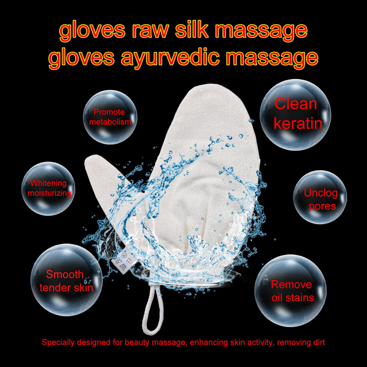 PJxtal Garshana gloves two-finger design for precise self-massage grip.