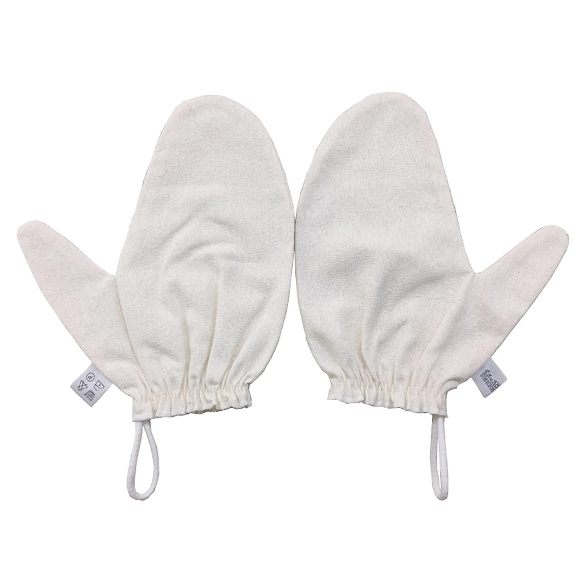 PJxtal Garshana gloves with raw silk for gentle exfoliation.