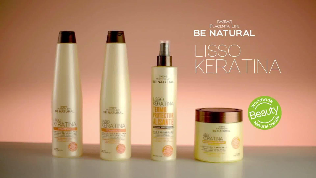 PLACENTA LIFE Be Natural Liso Keratina finished look with sleek, straight, shiny hair.