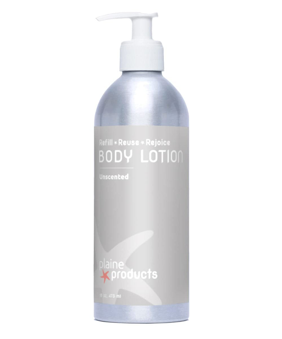 Plaine Products unscented eco-friendly lotion in pump bottle for daily hydration