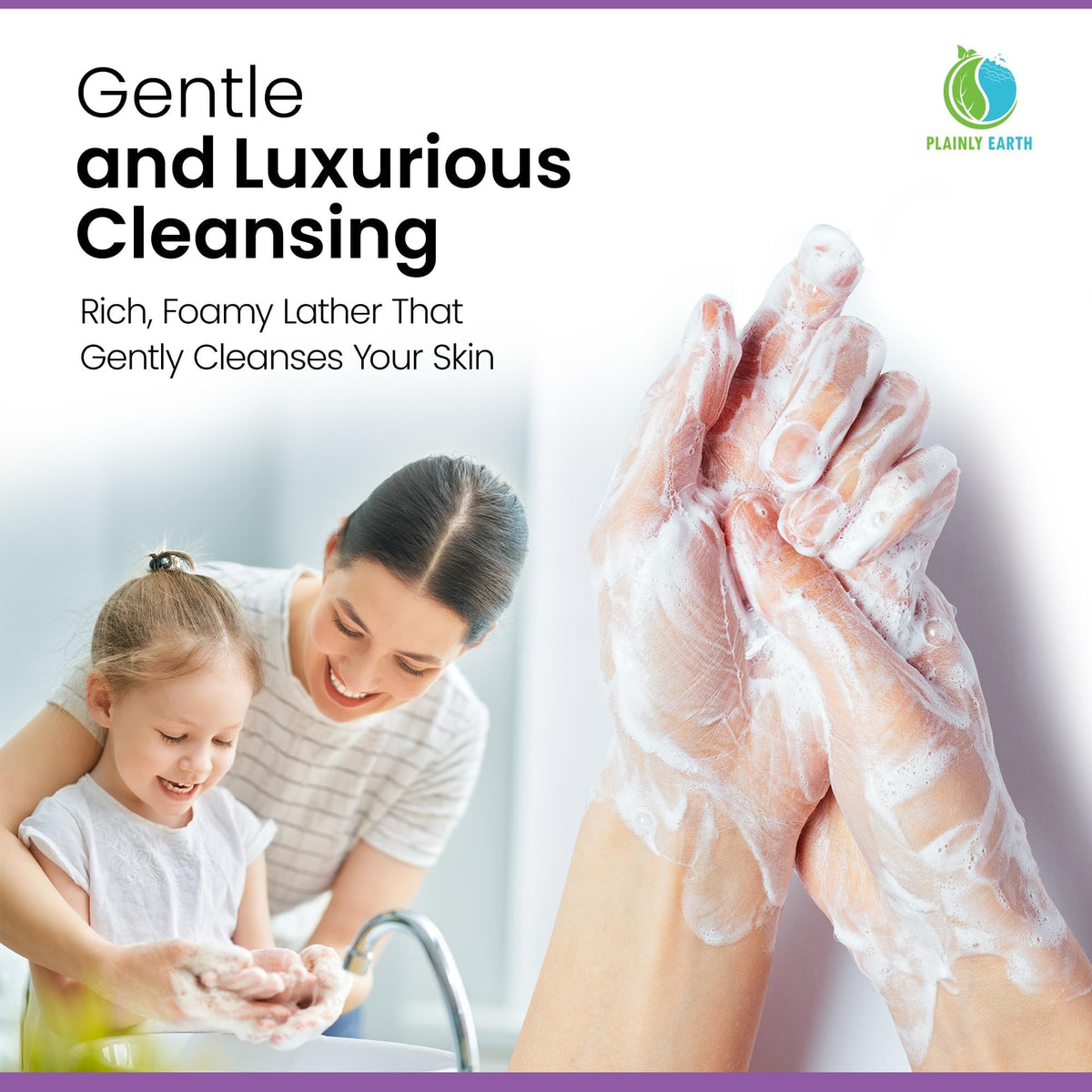 Plainly Earth hands feel soft and moisturized after washing with the product.