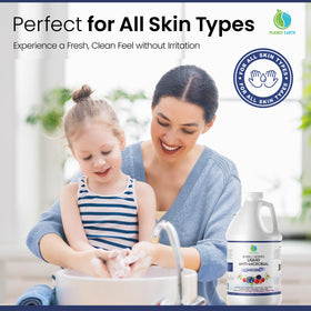 Plainly Earth kitchen use hand soap for clean hands during cooking
