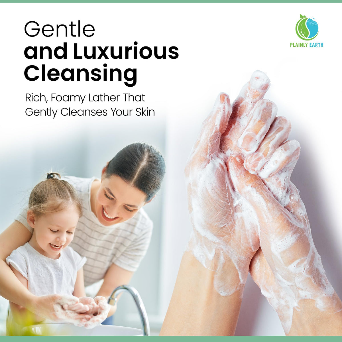 Plainly Earth skin-friendly hand soap suitable for sensitive skin types