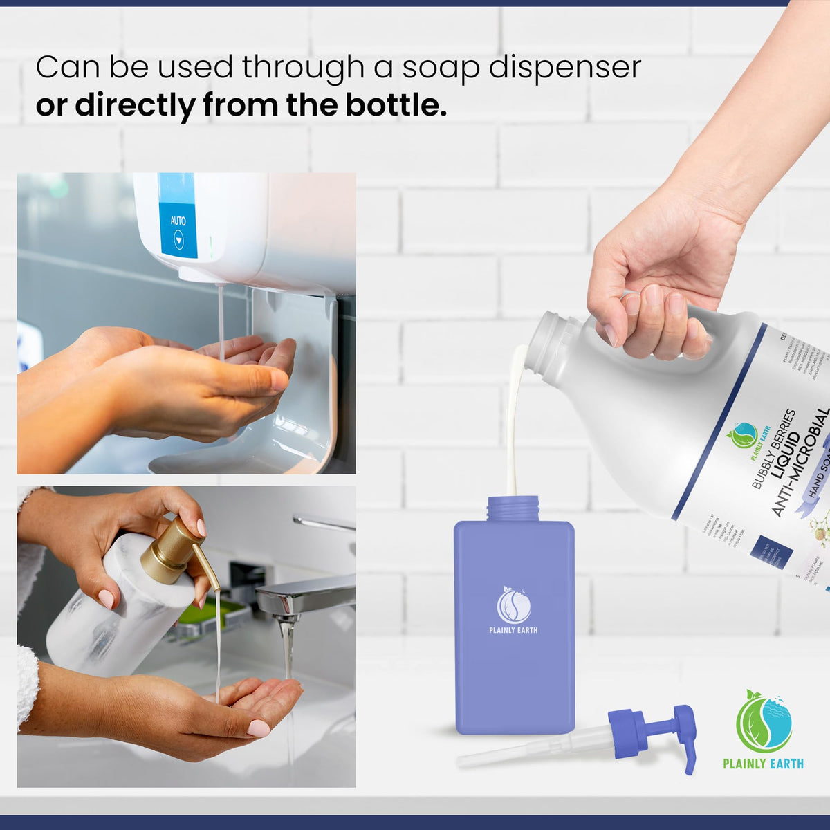 Plainly Earth unscented hand soap ideal for sensitive environments