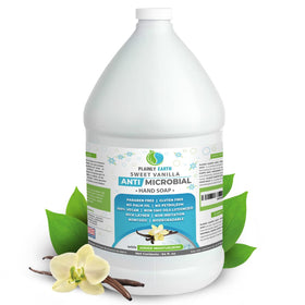 Plainly Earth 64 oz refill jug ready for refilling dispensers around the home.