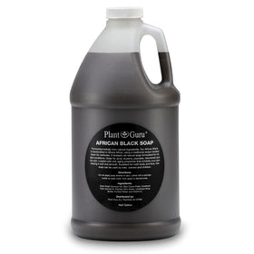 Plant Guru African Black Soap Liquid half-gallon bottle with pump for convenient daily cleansing.