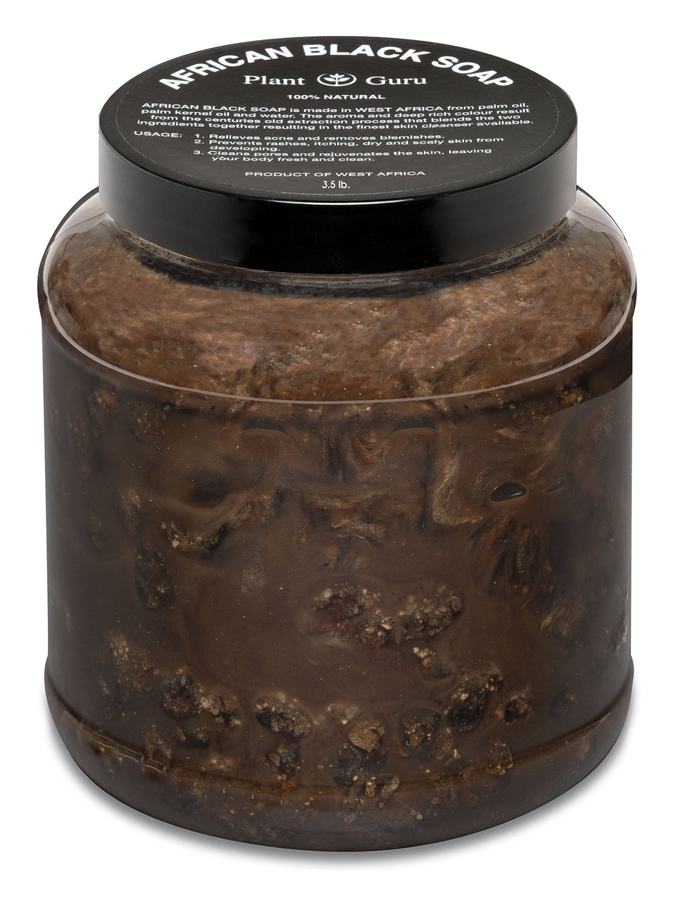 Plant Guru African Black Soap Paste bulk in jar showing smooth texture for skincare.
