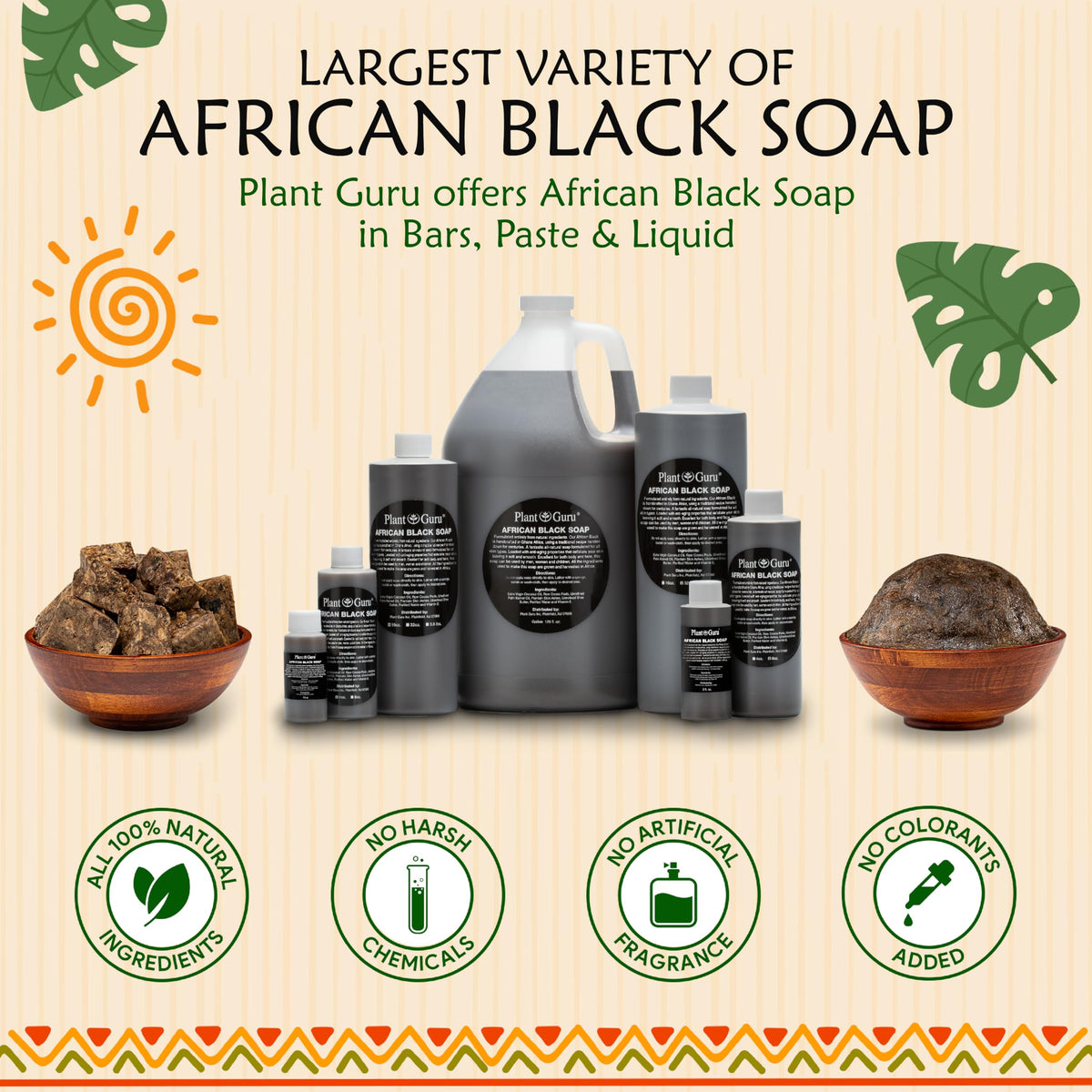 Usage directions for Plant Guru African Black Soap Paste with loofah or washcloth.