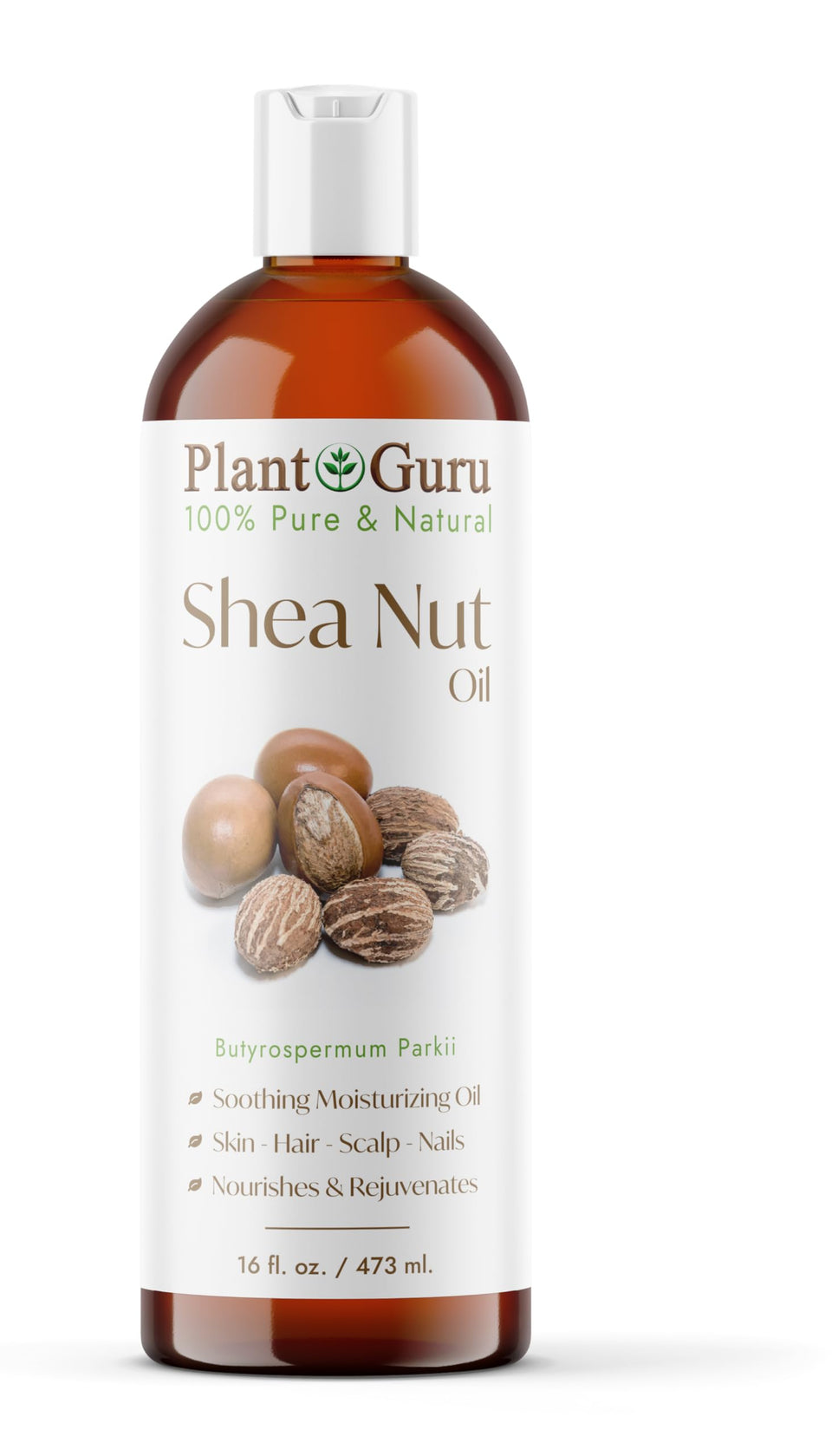 Plant Guru African Shea Nut Oil bottle 16 oz for daily skin care.