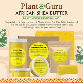 Plant Guru bulk shea butter packaging image suitable for DIY skincare projects.