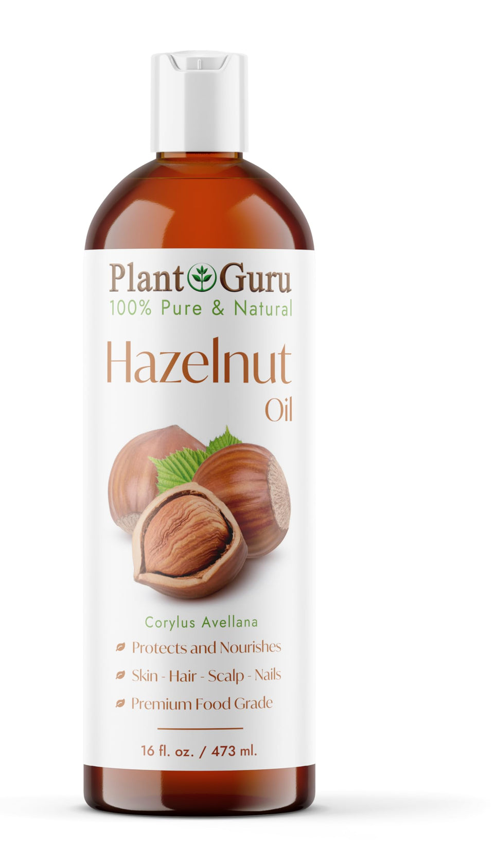 Plant Guru Hazelnut Oil bottle with pour spout for easy skin care