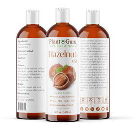 Plant Guru Hazelnut Oil close-up showing silky texture for skin