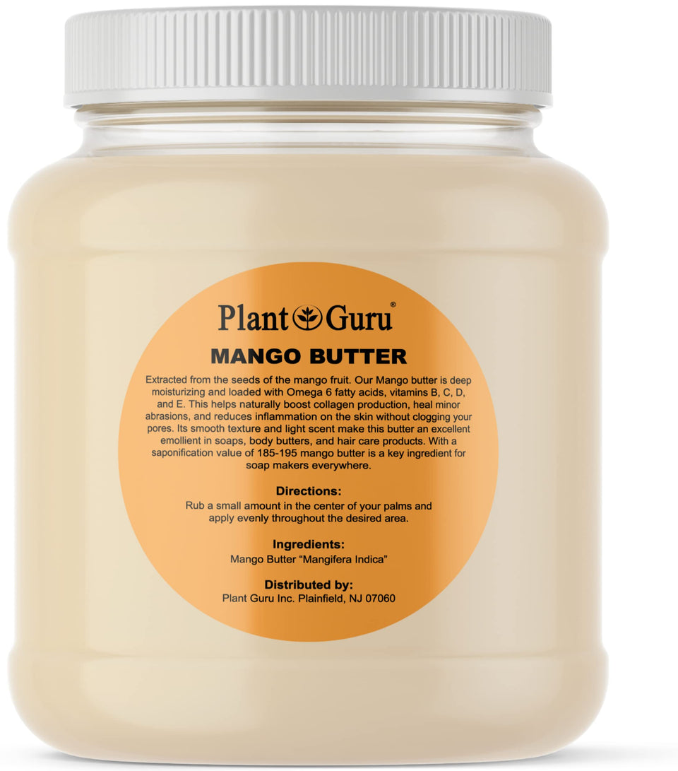 Plant Guru Mango Butter jar 3 lb for skin hydration and DIY body care.