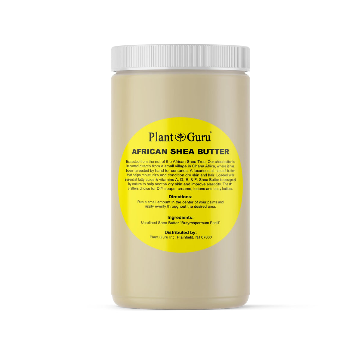 Plant Guru Raw African Shea Butter 32 oz jar for skin and hair care benefits